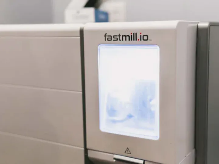 The fastmill.io milling unit at Smiles by Goh, where a ceramic crown is milled during the same appointment