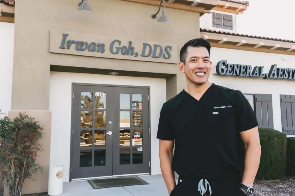 Dr Irwan Goh outside the dental clinic